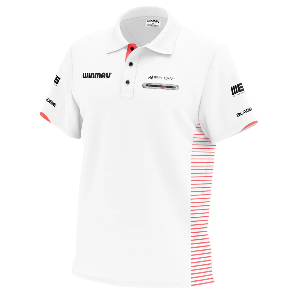 Winmau Pro-Line Tour Polo White Blade 6 Darts Shirt