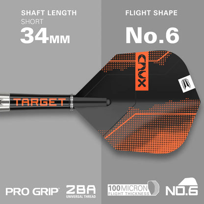 Target Crux 02 90% Tungsten Swiss Point Steel Tip Darts