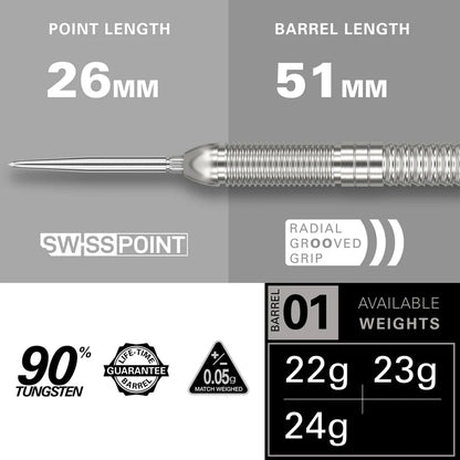Target Crux 01 90% Tungsten Swiss Point Darts