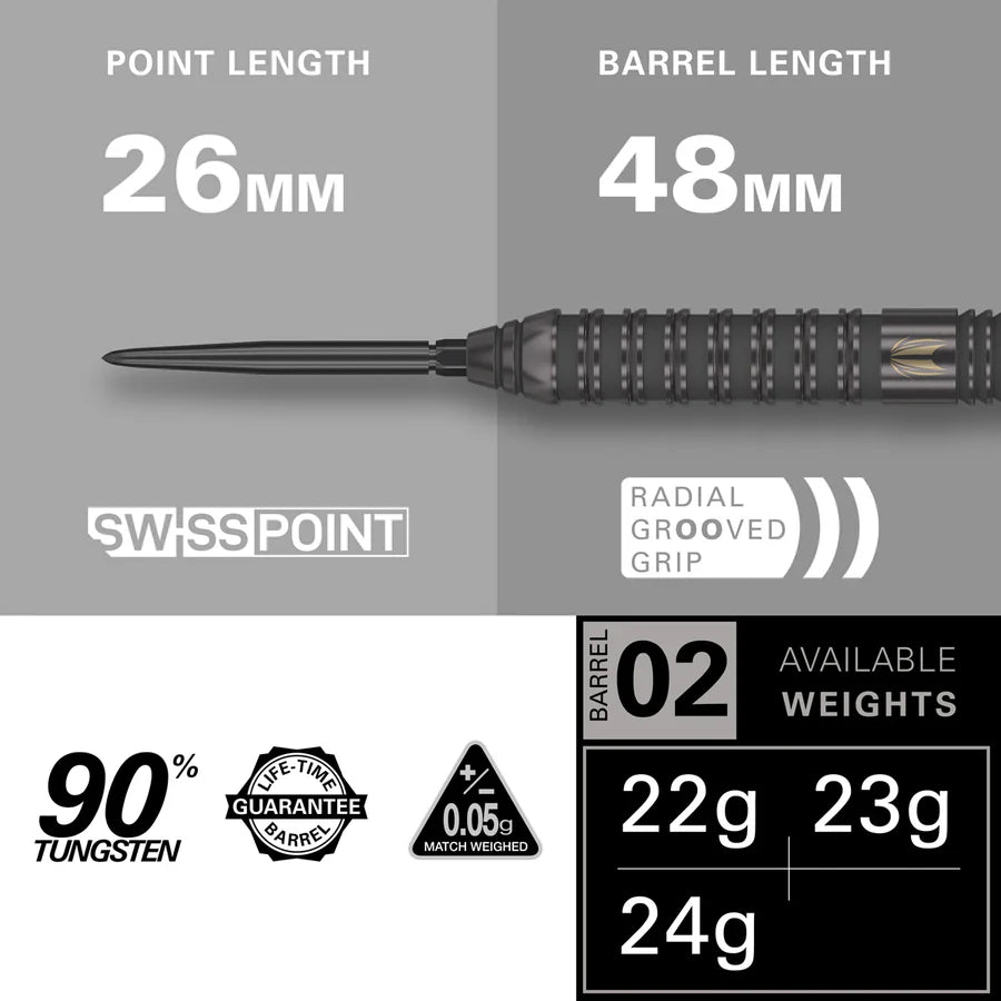Target Bolide Void 02 90% Tungsten Swiss Point Darts