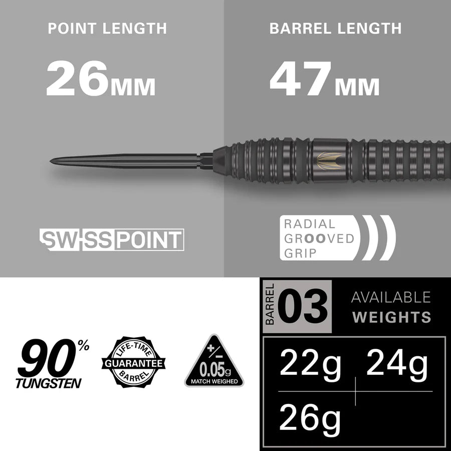 Target Bolide Void 03 90% Tungsten Swiss Point Darts