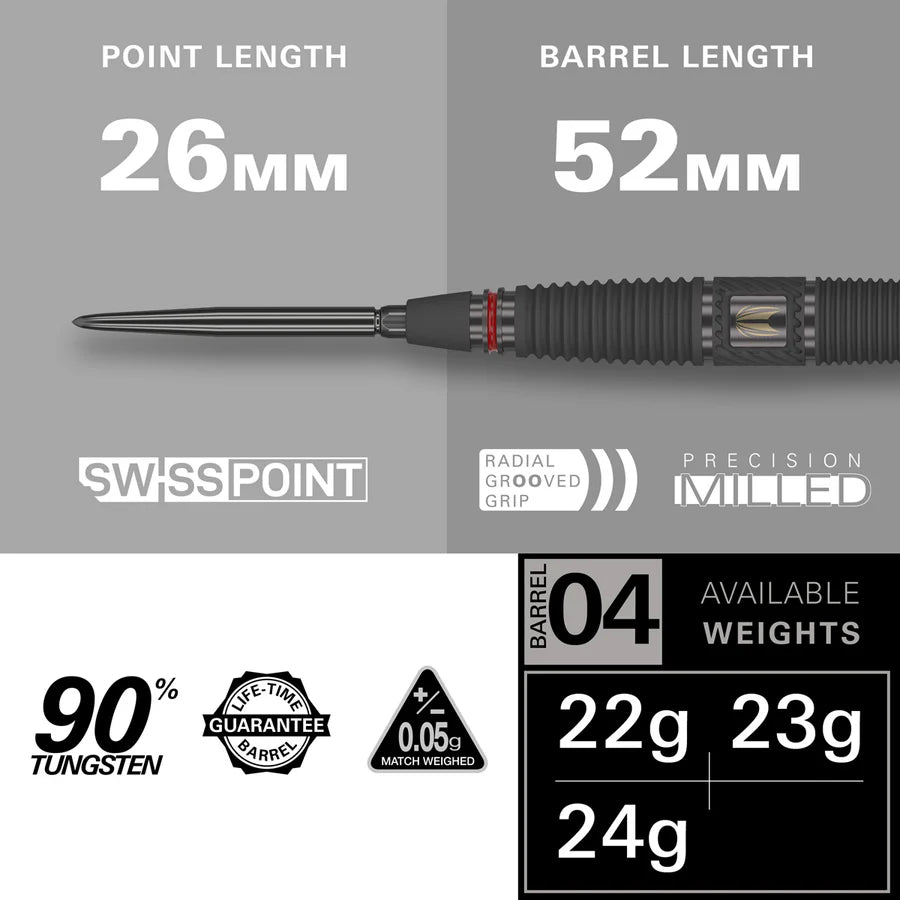Target Scope 04 90% Tungsten Swiss Point Steel Tip Darts