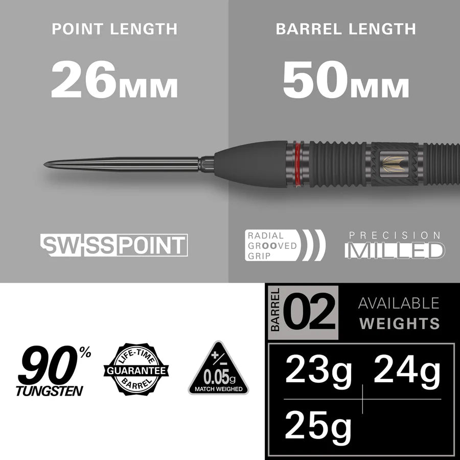 Target Scope 02 90% Tungsten Swiss Point Steel Tip Darts