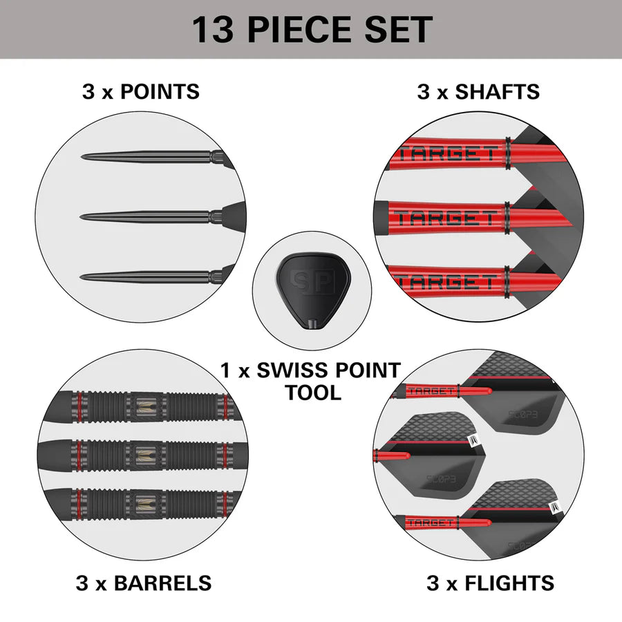 Target Scope 02 90% Tungsten Swiss Point Steel Tip Darts