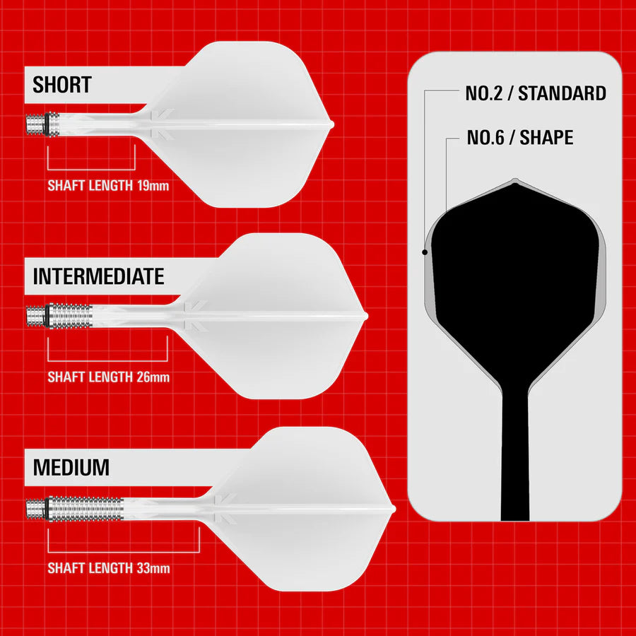 Target K-Shift White No2 Spinning Integrated Flights & Shafts
