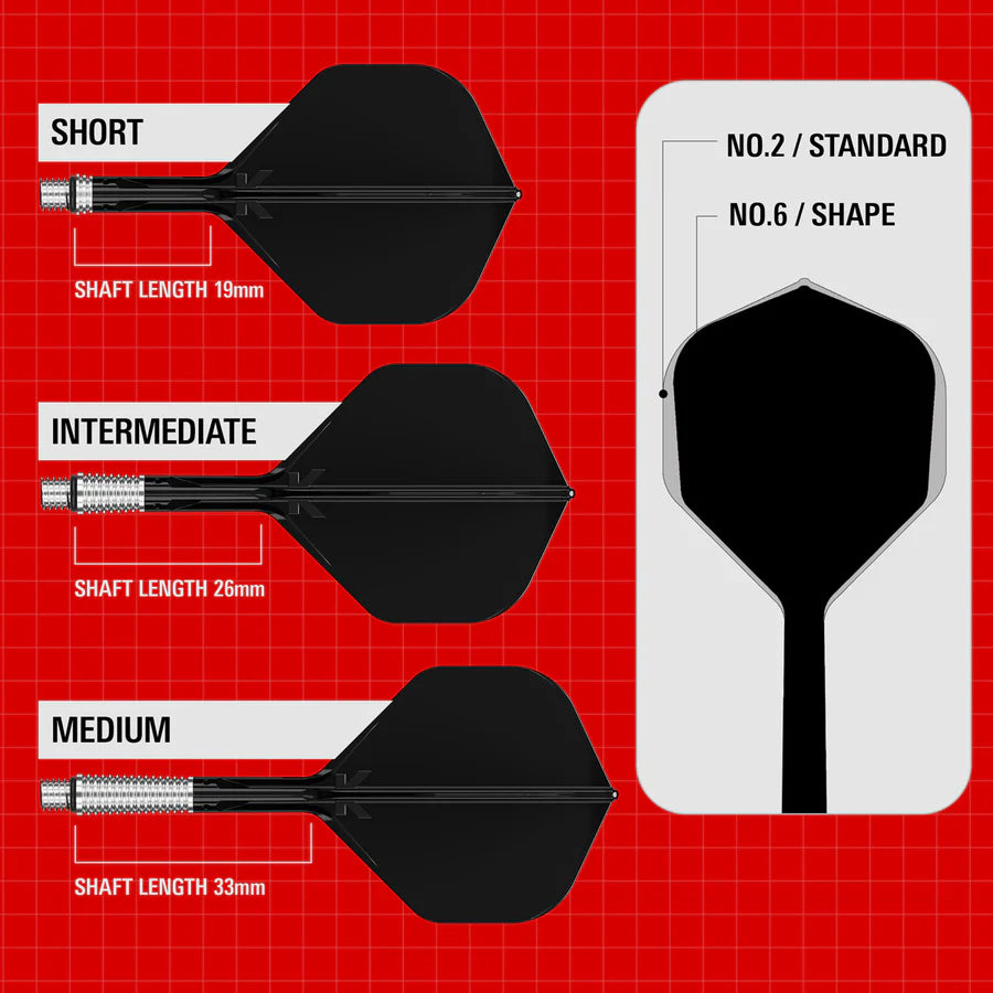 Target K-Shift Black No2 Spinning Integrated Flights & Shafts