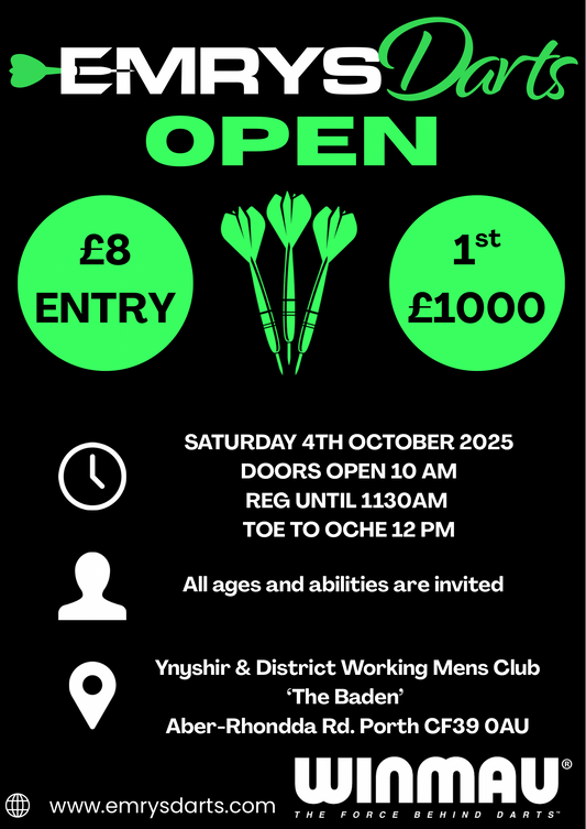 Emrys Darts Open Tournament Entry