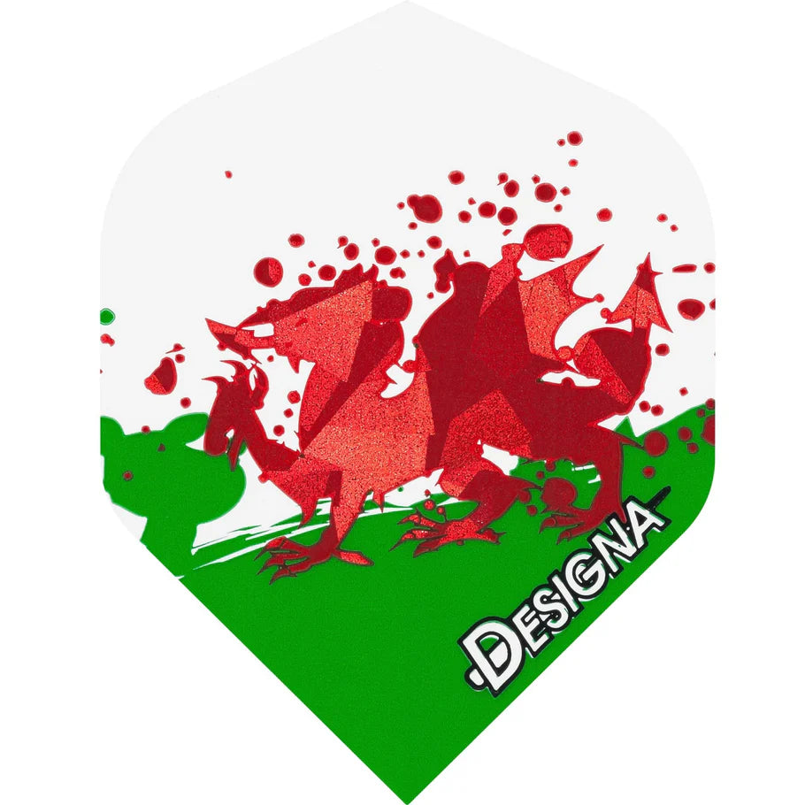 Designa Patriot Dart Flights Holographic Standard Wales Flag