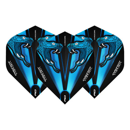 Peter Wright Snakebite Blue Transparent Hardcore Standard Dart Flights