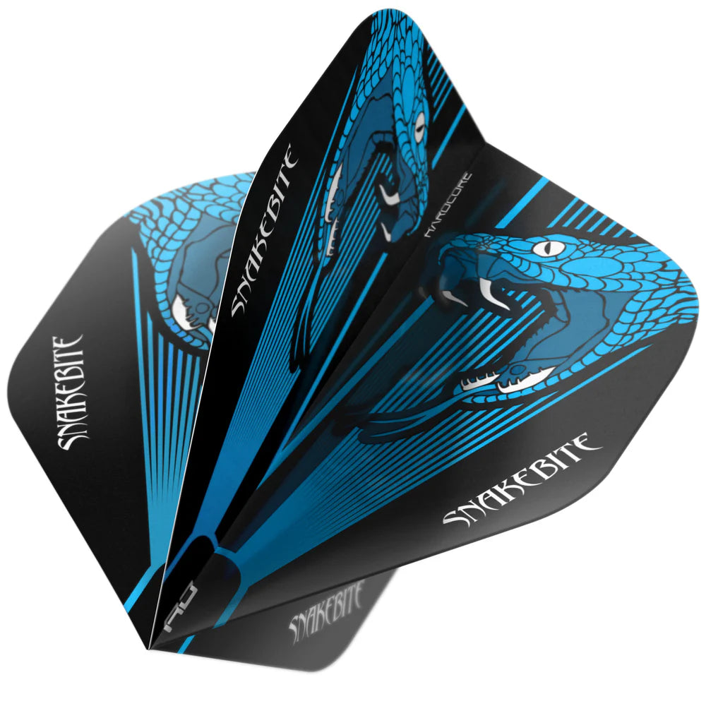 Peter Wright Snakebite Blue Transparent Hardcore Standard Dart Flights