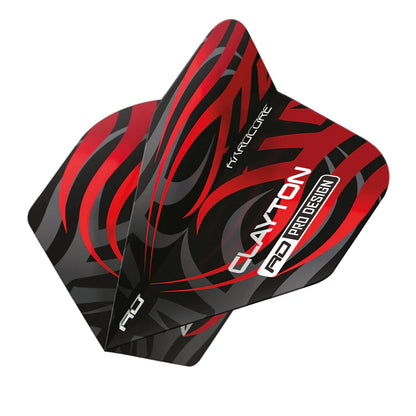 Jonny Clayton Black & Red Tribal Hardcore Standard Darts Flights