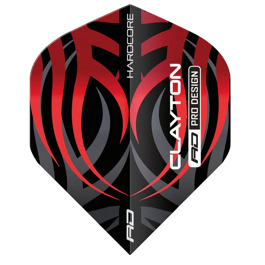 Jonny Clayton Black & Red Tribal Hardcore Standard Darts Flights