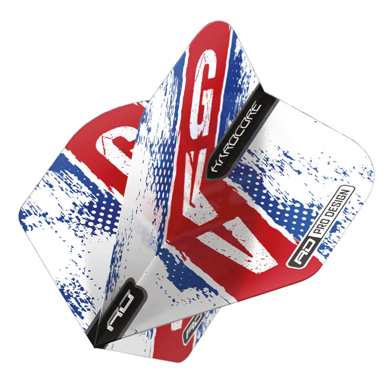 Gian van Veen Red White and Blue Hardcore Standard Dart Flights