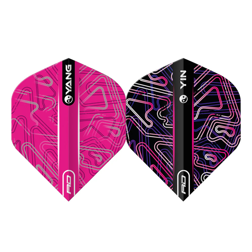 Red Dragon Black & Pink Yin Yang Standard Darts Flights