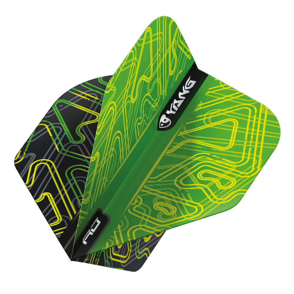 Red Dragon Yellow & Green Yin Yang Standard Dart Flights