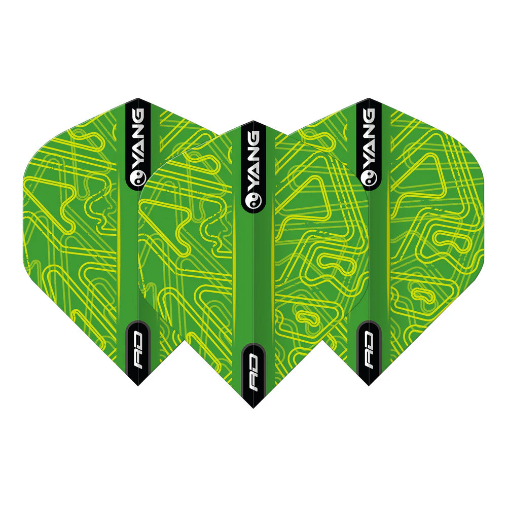 Red Dragon Yellow & Green Yin Yang Standard Dart Flights