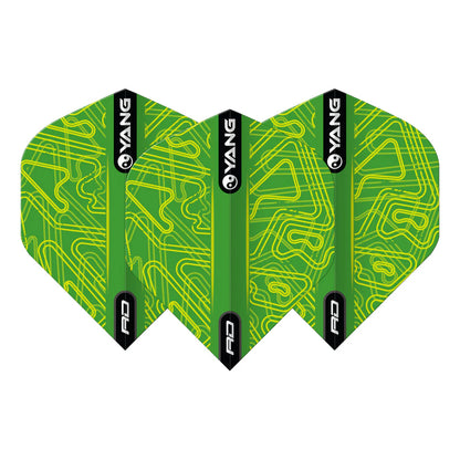 Red Dragon Yellow & Green Yin Yang Standard Dart Flights