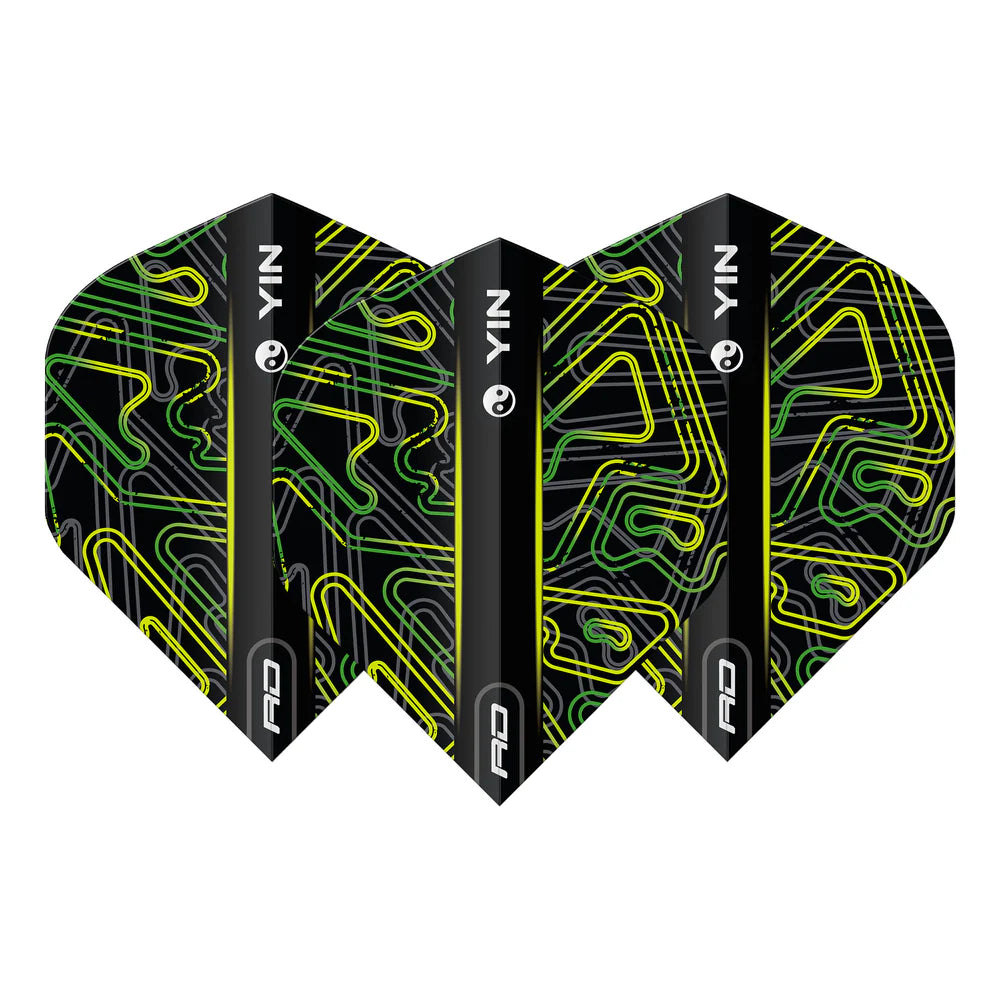 Red Dragon Yellow & Green Yin Yang Standard Dart Flights