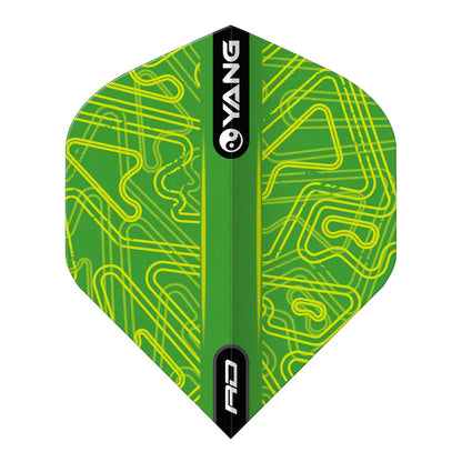 Red Dragon Yellow & Green Yin Yang Standard Dart Flights