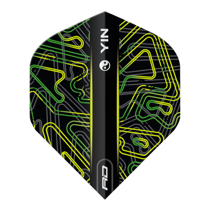 Red Dragon Yellow & Green Yin Yang Standard Dart Flights