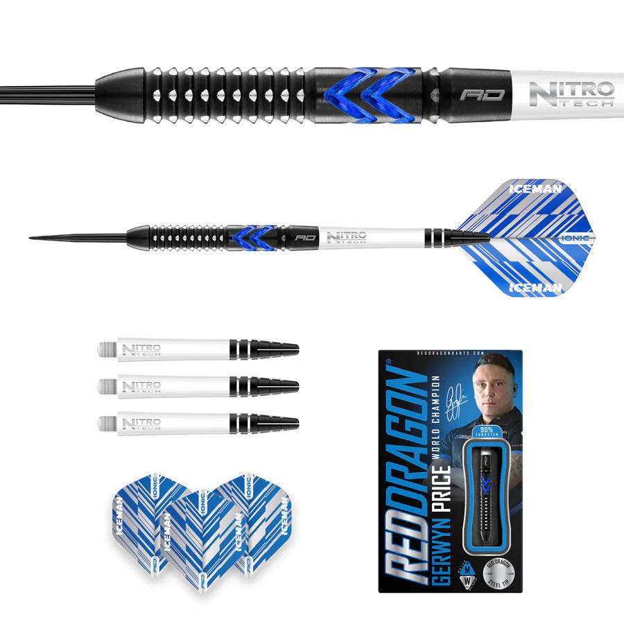 Red Dragon Gerwyn Price Blue Ice SE 90% Tungsten Steel Tip Darts