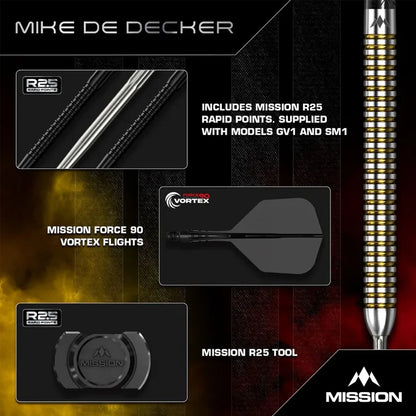 Mission Mike De Decker V2 R2.5 95% Tungsten Steel Tip Darts