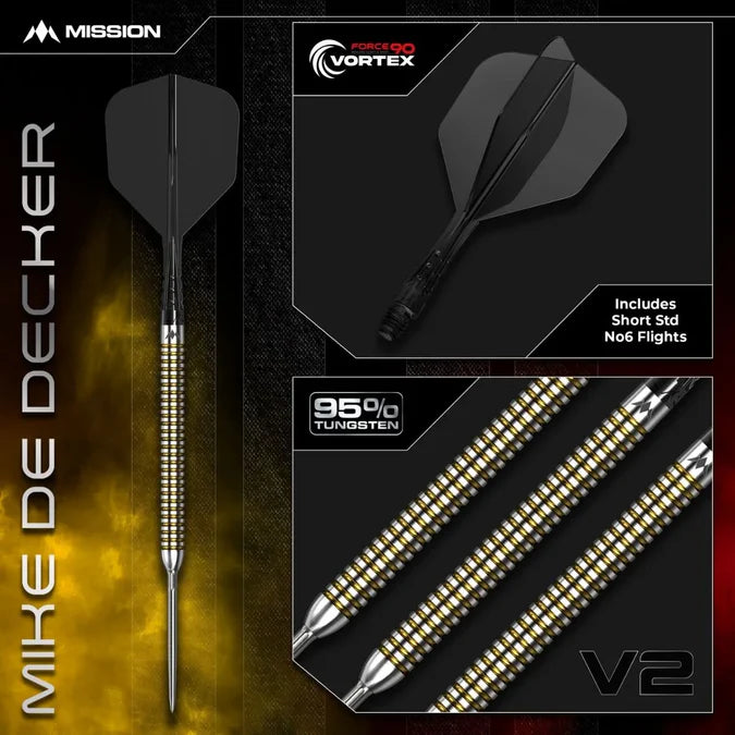 Mission Mike De Decker V2 R2.5 95% Tungsten Steel Tip Darts