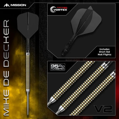 Mission Mike De Decker V2 R2.5 95% Tungsten Steel Tip Darts