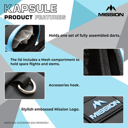Mission Kapsule Darts Case - Black & Blue