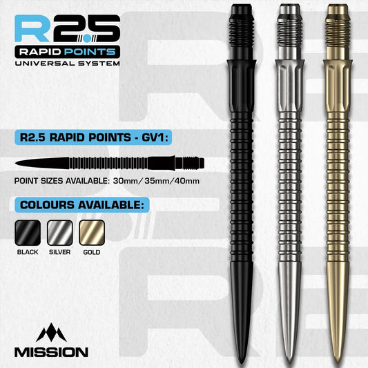 Mission R2.5 Rapid Dart Points Steel Tip - GV1