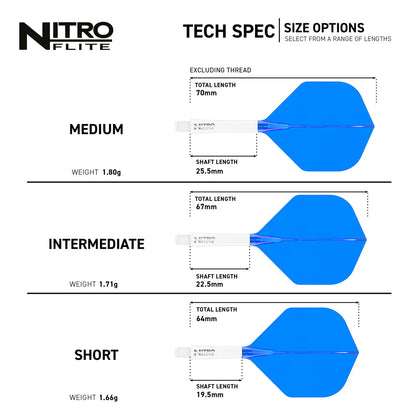 Red Dragon Nitro Flite - Integrated Flight and Shaft  White & Blue