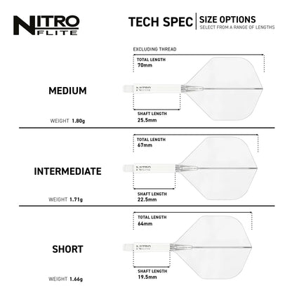 Red Dragon Nitro Flite - Integrated Flight and Shaft White & Clear