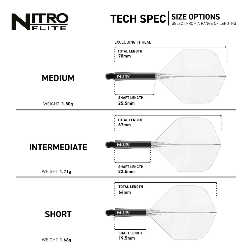 Red Dragon Nitro Flite - Integrated Flight and Shaft Black & Clear