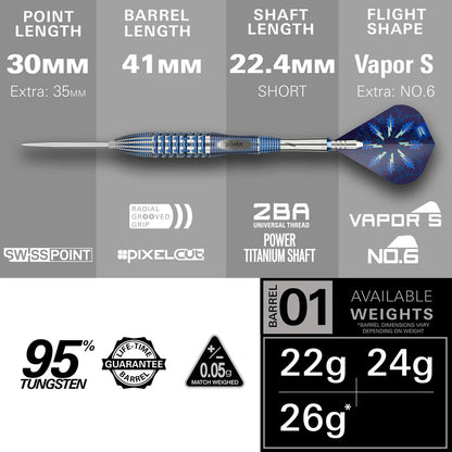 Target Phil Taylor Power Gx2 95% Tungsten Swiss Point Darts