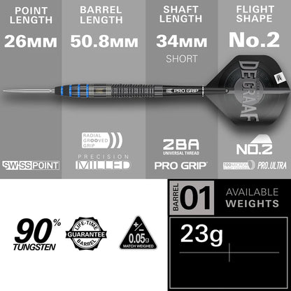 Jeffrey De Graaf 90% Tungsten Swiss Point Darts