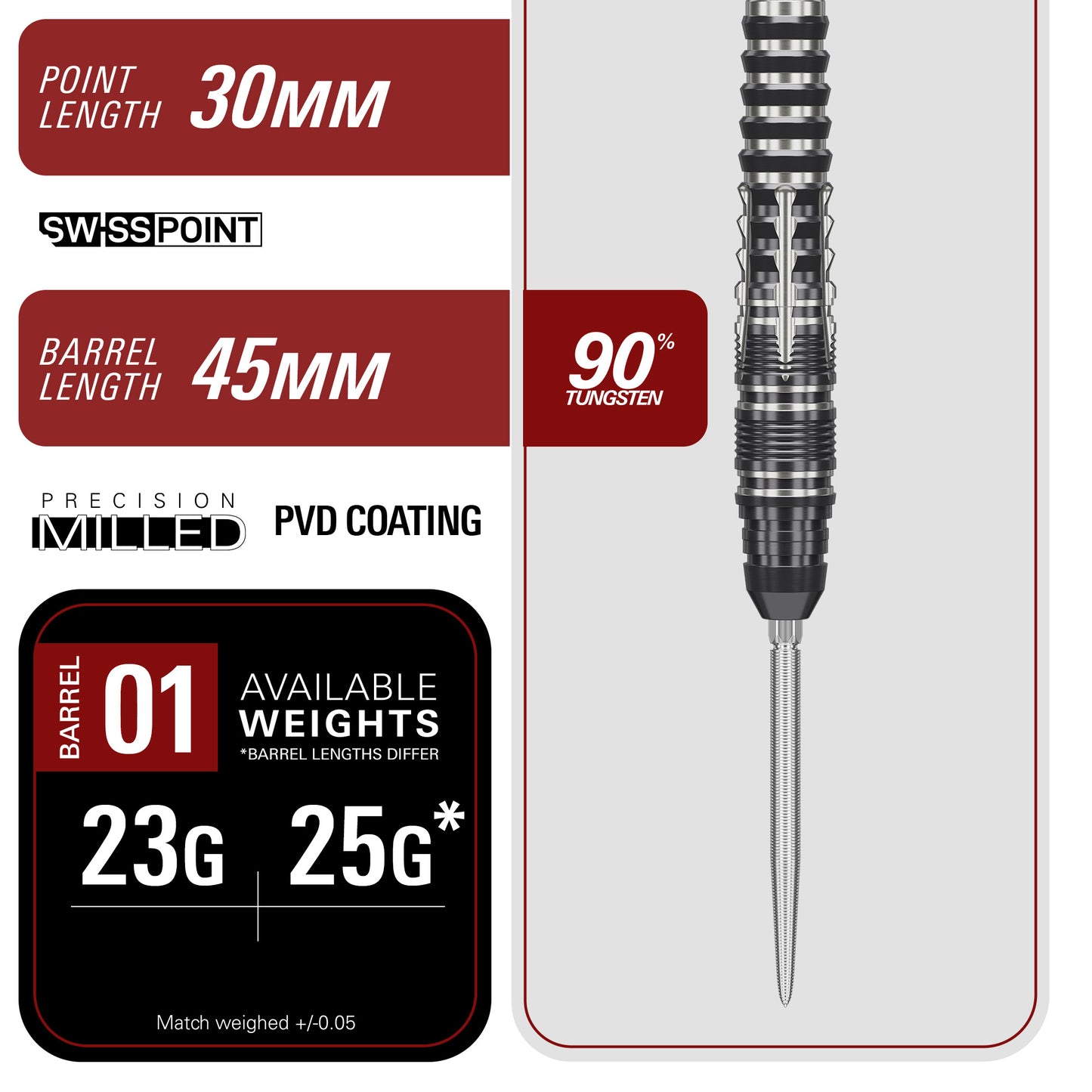 Target Japan Black Marquee Blaze 90% Tungsten SP Darts
