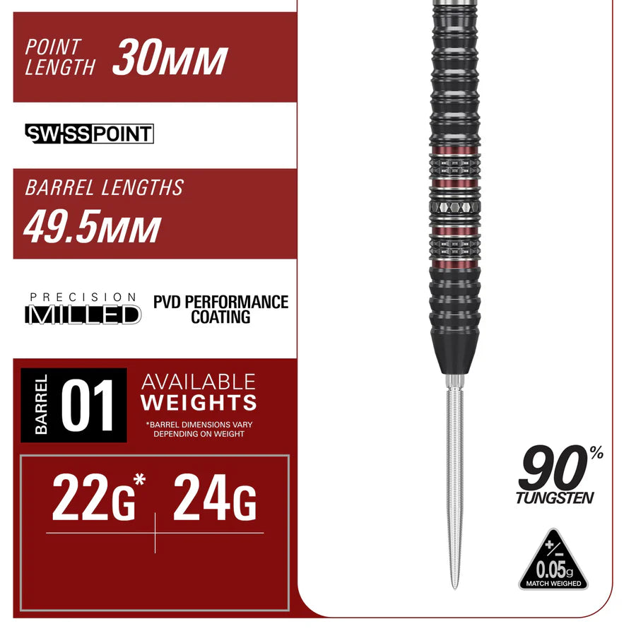 Target Japan Kosuzu Iwao Diamond G4 90% Tungsten Swiss Point Steel Tip Darts
