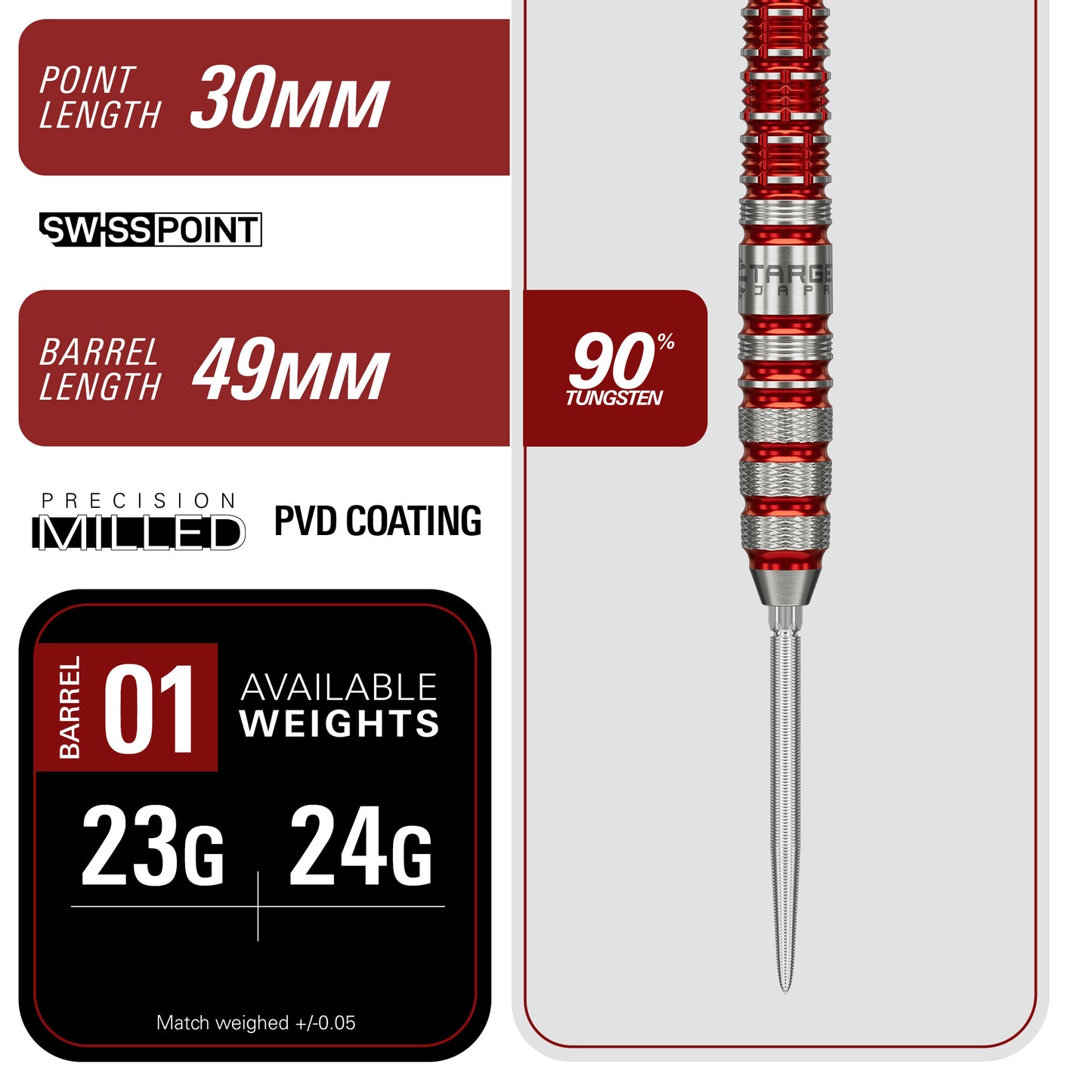 Target Japan Black Marquee Spinel 90% Tungsten SP Darts