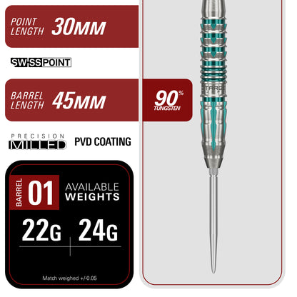 Target Japan Black Marquee Pierce 90% Tungsten SP Darts