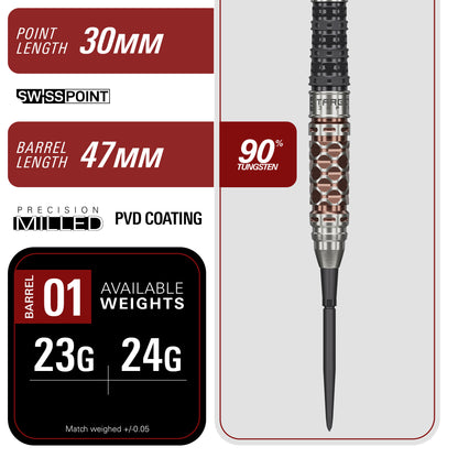 Target Japan Charis Gen 6 90% Tungsten SP Darts
