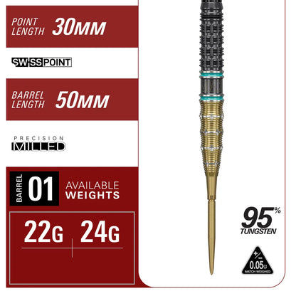 Target Japan Mikuru Suzuki The Miracle G7.5 95% Tungsten Swiss Point Steel Tip Darts