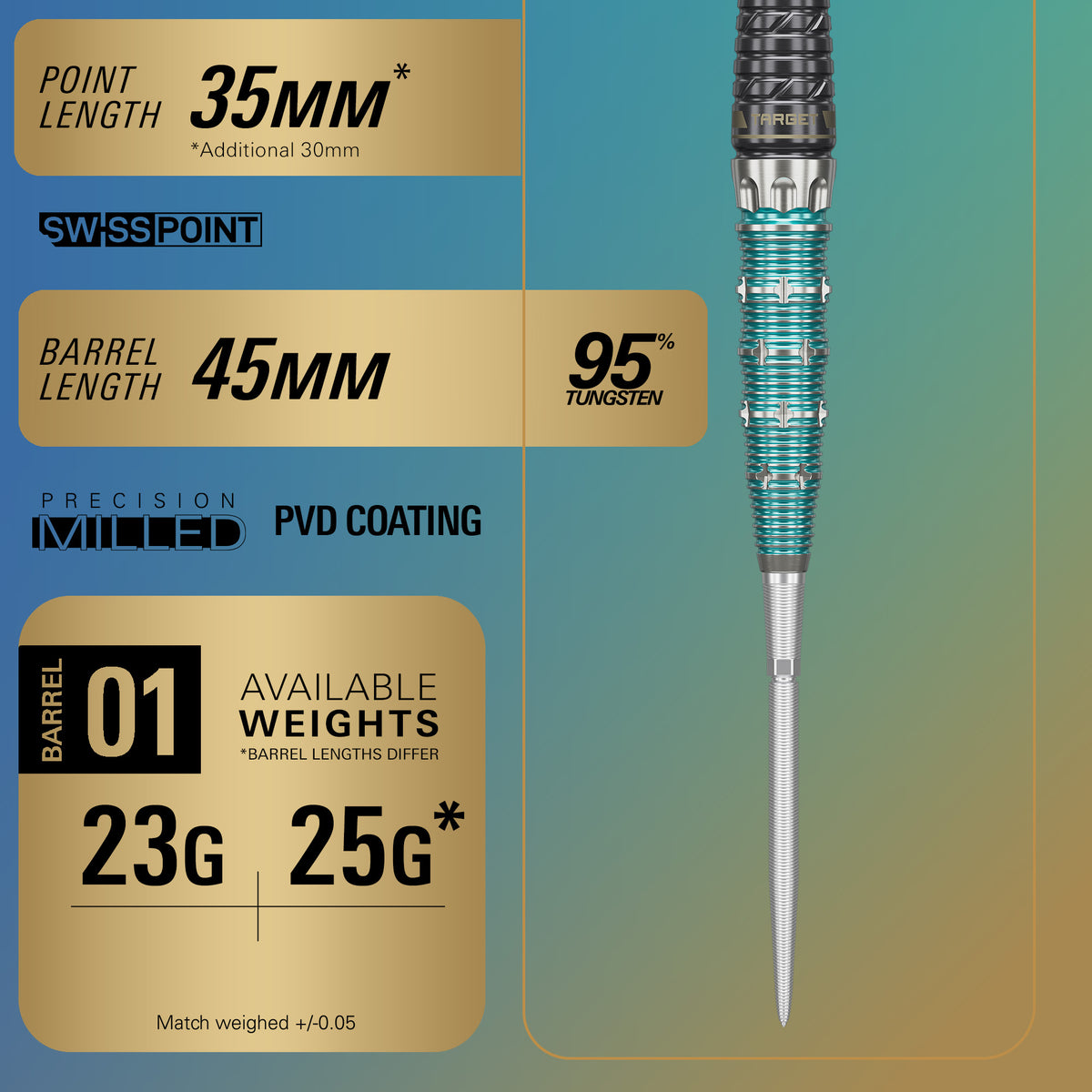 Target Japan The Miracle x Rising Sun Champions Limited Edition 95% Tungsten SP Steel Tip Darts