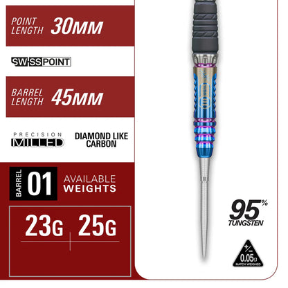 Target Japan Haruki Muramatsu Rising Sun G10 95% Tungsten SP Steel Tip Darts