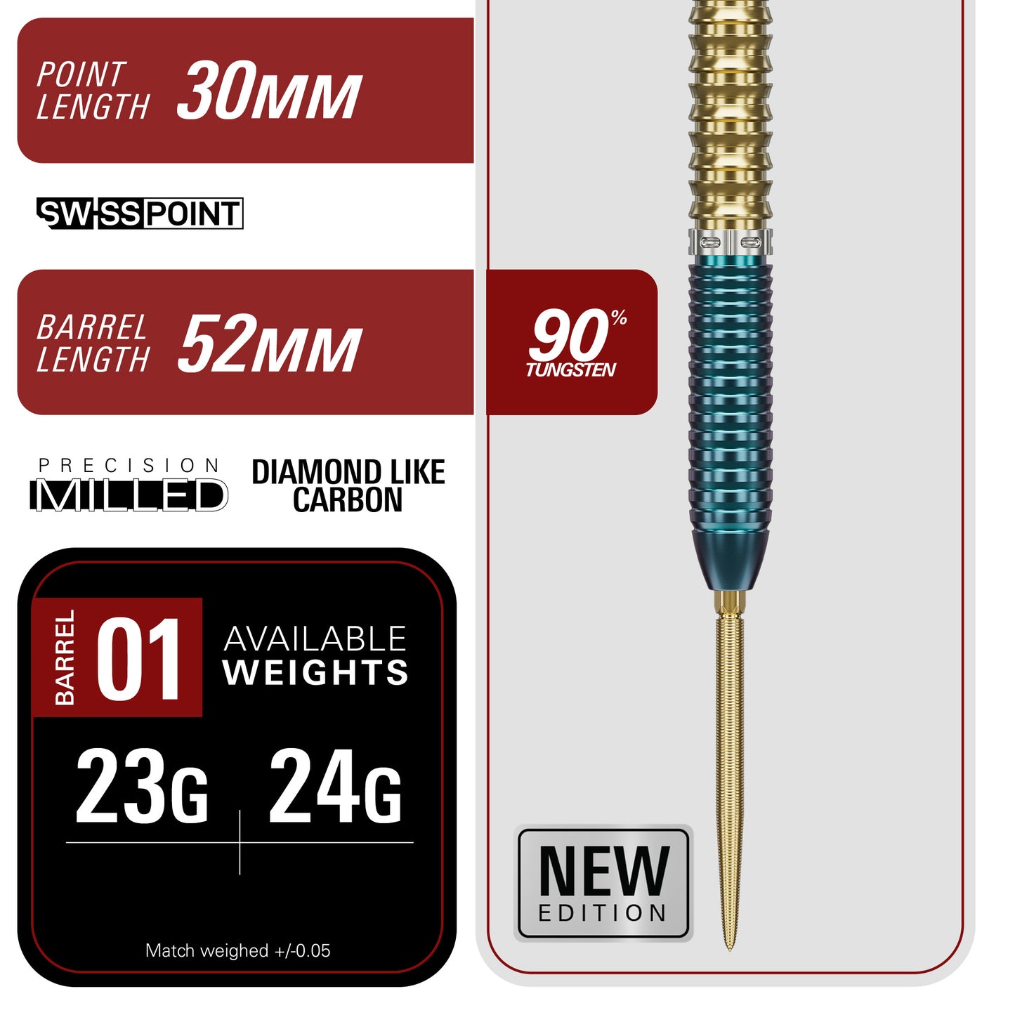 Target Japan Prime Series Zenith G2.5 Straight 90% Tungsten SP Darts