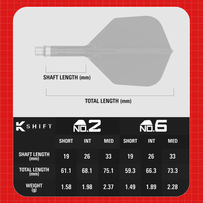 Target K-Shift Clear No6 Spinning Integrated Flights & Shafts
