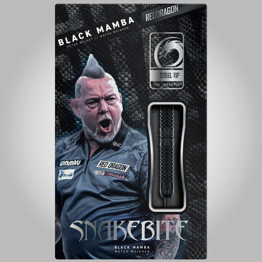 Red Dragon Peter Wright Black Mamba 90% Tungsten Steel Tip Darts