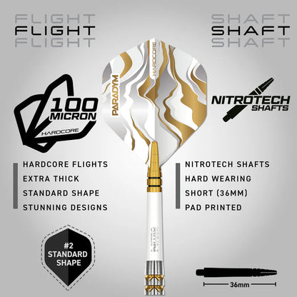 Red Dragon Paradym Gold Parallel 90% Tungsten Steel Tip Darts