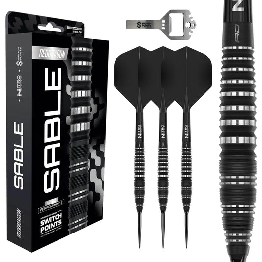 Red Dragon Sable 03 - 90% Tungsten Steel Tip Darts (Bomb) | Switch Point