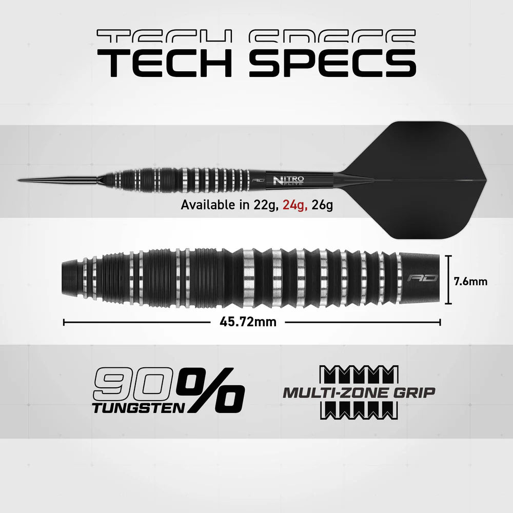 Red Dragon Sable 03 - 90% Tungsten Steel Tip Darts (Bomb) | Switch Point