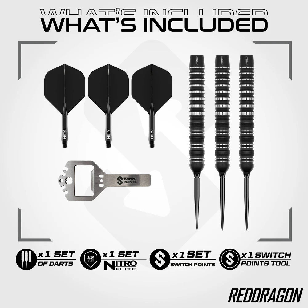 Red Dragon Sable 01 - 90% Tungsten Steel Tip Darts | Switch Point